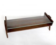 Pierre Jeanneret PJ TB 05 COFFEE TABLE FROM CHANDIGARH TEAK AND GLASS TOP NUMBERED - 3219001