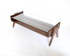 Pierre Jeanneret PJ TB 05 COFFEE TABLE FROM CHANDIGARH TEAK AND GLASS TOP NUMBERED - 3219009