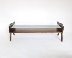 Pierre Jeanneret PJ TB 05 COFFEE TABLE FROM CHANDIGARH TEAK AND GLASS TOP NUMBERED - 3219010