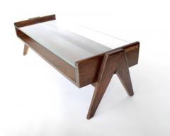Pierre Jeanneret PJ TB 05 COFFEE TABLE FROM CHANDIGARH TEAK AND GLASS TOP NUMBERED - 3219012