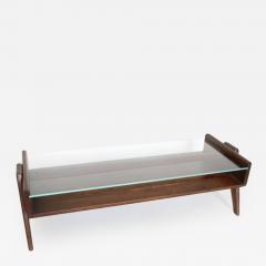 Pierre Jeanneret PJ TB 05 COFFEE TABLE FROM CHANDIGARH TEAK AND GLASS TOP NUMBERED - 3223858