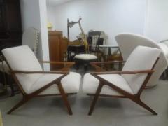 Pierre Jeanneret Pair of French Mid Century Modern Jeanneret Style Lounge Chairs - 3700031