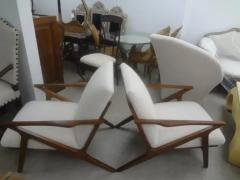 Pierre Jeanneret Pair of French Mid Century Modern Jeanneret Style Lounge Chairs - 3700055