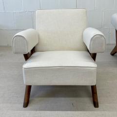 Pierre Jeanneret Pair of Pierre Jeanneret X Leg Upholstered Lounge Chairs Mid Century Modern - 2711494