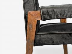 Pierre Jeanneret Pierre Jeanneret Advocate Armchairs Black Cowhide Teak Chandigarh 1960s - 4573142