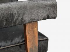 Pierre Jeanneret Pierre Jeanneret Advocate Armchairs Black Cowhide Teak Chandigarh 1960s - 4573143