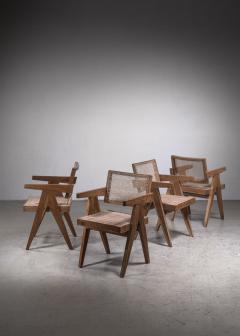 Pierre Jeanneret Pierre Jeanneret Chandigarh set of four High Court V leg chairs 1950s - 2826734