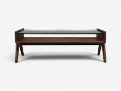 Pierre Jeanneret Pierre Jeanneret Coffee Table Teak Glass Chandigarh India 1960s - 4684795