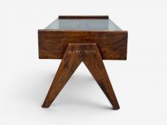 Pierre Jeanneret Pierre Jeanneret Coffee Table Teak Glass Chandigarh India 1960s - 4684797