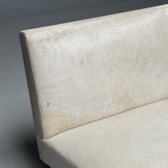 Pierre Jeanneret Pierre Jeanneret French Mid Century Modern Fireside Sofa Teak White Cowhide - 3867515