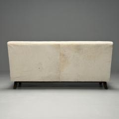 Pierre Jeanneret Pierre Jeanneret French Mid Century Modern Fireside Sofa Teak White Cowhide - 3867518