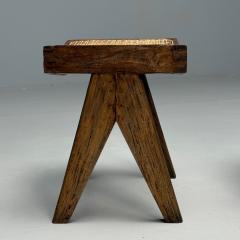 Pierre Jeanneret Pierre Jeanneret French Mid Century Modern Footstools Teak Cane Chandigarh - 3867596