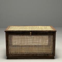 Pierre Jeanneret Pierre Jeanneret French Mid Century Modern Linen Chest Cane Teak Chandigarh - 3499205