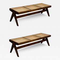 Pierre Jeanneret Pierre Jeanneret French Mid Century Modern Three Seat Benches Teak Chandigarh - 3869405