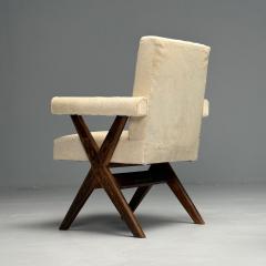 Pierre Jeanneret Pierre Jeanneret French Mid Century Modern Upholstered Arm Chairs Cowhide - 3867626