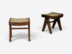 Pierre Jeanneret Pierre Jeanneret Low Cane Stools Teak Cane Chandigarh India 1960s - 4580197