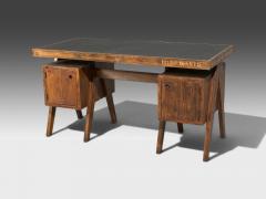 Pierre Jeanneret Pierre Jeanneret Rare Writing Desk Teak Leatherette Chandigarh India 1960s - 4577066