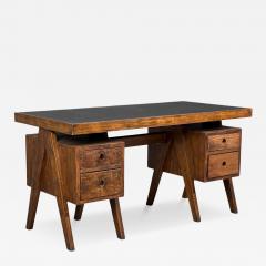 Pierre Jeanneret Pierre Jeanneret Rare Writing Desk Teak Leatherette Chandigarh India 1960s - 4578696