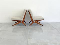 Pierre Jeanneret Pierre Jeanneret Scissor Lounge Chairs Knoll 1965 Original Cushions Included - 4654667