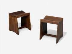 Pierre Jeanneret Pierre Jeanneret Sewing Stools Teak Chandigarh India 1960s - 4573153