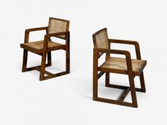 Pierre Jeanneret Pierre Jeanneret Six Dining Chairs Teak Cane Chandigarh India 1960s - 4732803
