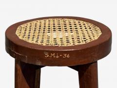 Pierre Jeanneret Pierre Jeanneret Stools Cane Teak Chandigarh India c 1960s - 4492507
