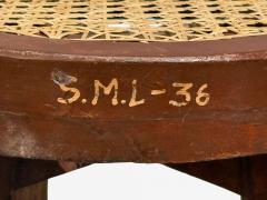 Pierre Jeanneret Pierre Jeanneret Stools Cane Teak Chandigarh India c 1960s - 4492510