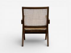 Pierre Jeanneret Pierre Jeanneret Teak Cane Low Easy Chairs Chandigarh India c 1960s - 4443836