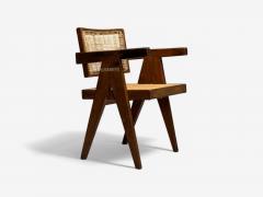 Pierre Jeanneret Pierre Jeanneret Teak Cane Six Floating Back Dining Chairs Chandigarh 1960s - 4095589