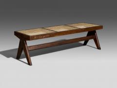 Pierre Jeanneret Pierre Jeanneret Three Seat Benches Teak Cane Chandigarh India 1960s - 4578434