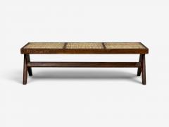 Pierre Jeanneret Pierre Jeanneret Three Seat Benches Teak Cane Chandigarh India 1960s - 4578442