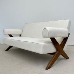 Pierre Jeanneret Pierre Jeanneret Upholstered X Leg Sofa Mid Century Modern Chandigarh - 2711216