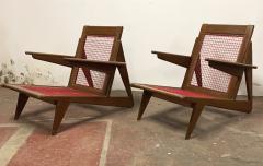 Pierre Jeanneret Pierre Jeanneret style pair of stunning vintage pair of lounge chairs - 2066819