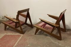 Pierre Jeanneret Pierre Jeanneret style pair of stunning vintage pair of lounge chairs - 2066824