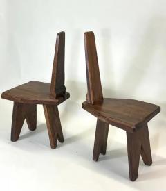 Pierre Jeanneret Rare Pair of French Mid Century Modern Craftsman Wood Chairs Pierre Jeanneret - 3248059