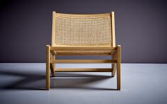 Pierre Jeanneret Set of 2 Pierre Jeanneret Kangaroo Chair in Wood and Wicker for Cassina new - 3230918