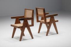 Pierre Jeanneret Set of Pierre Jeanneret Office Dining Cane Chairs Chandigarh PJ SI 28 B - 2163284