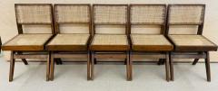 Pierre Jeanneret Set of Ten Pierre Jeanneret Hand Cane Chairs Teak Cane - 2491256