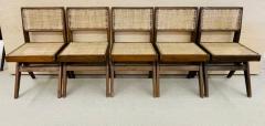 Pierre Jeanneret Set of Ten Pierre Jeanneret Hand Cane Chairs Teak Cane - 2491278