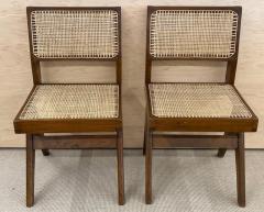 Pierre Jeanneret Set of Ten Pierre Jeanneret Hand Cane Chairs Teak Cane - 2491297