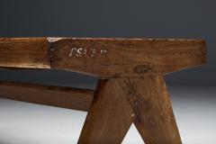 Pierre Jeanneret Solid Teak Slatted Bench by Pierre Jeanneret India 1950s - 4389927
