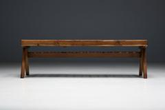 Pierre Jeanneret Solid Teak Slatted Bench by Pierre Jeanneret India 1950s - 4389929