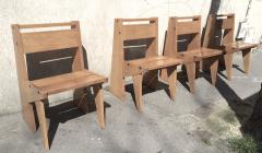 Pierre Jeanneret Style of Jeanneret Set of Four Modernist Chairs - 606167