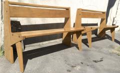 Pierre Jeanneret Style of Pierre Jeanneret Pair of Modernist Benches - 606177