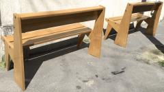 Pierre Jeanneret Style of Pierre Jeanneret Pair of Modernist Benches - 606182
