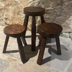 Pierre Jeanneret Three Milking Stools Tripod Design Varied Size Style of Pierre Jeanneret 1950s - 2324531