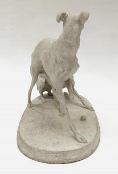 Pierre Jules M ne Two greyhounds playing with a ball by Pierre Jules M ne France circa 1860 - 4377645