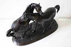 Pierre Jules Mene Antique French Bronze Sculpture of Two Horses - 3156978