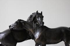 Pierre Jules Mene Antique French Bronze Sculpture of Two Horses - 3156980