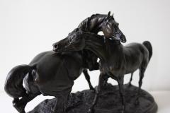 Pierre Jules Mene Antique French Bronze Sculpture of Two Horses - 3156981